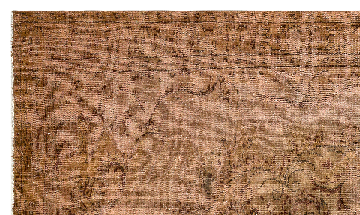 Traditional Deasign Brown Over Dyed Vintage Rug 5&#39;7&#39;&#39; x 9&#39;6&#39;&#39; ft 169 x 289 cm