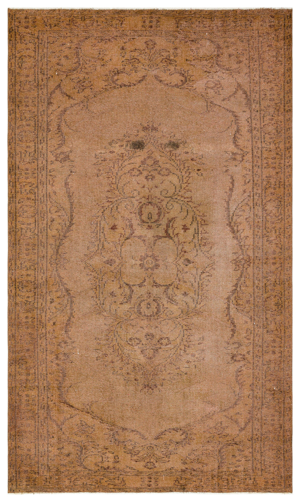 Traditional Deasign Brown Over Dyed Vintage Rug 5'7'' x 9'6'' ft 169 x 289 cm