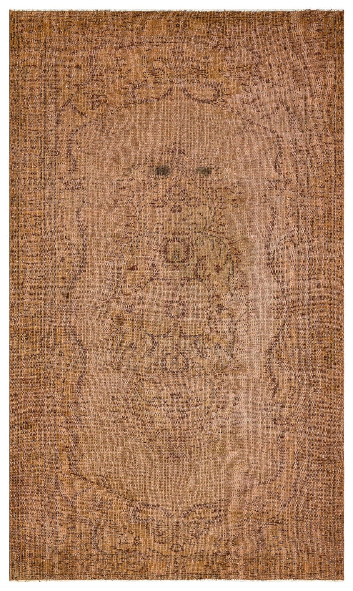 Traditional Deasign Brown Over Dyed Vintage Rug 5&#39;7&#39;&#39; x 9&#39;6&#39;&#39; ft 169 x 289 cm