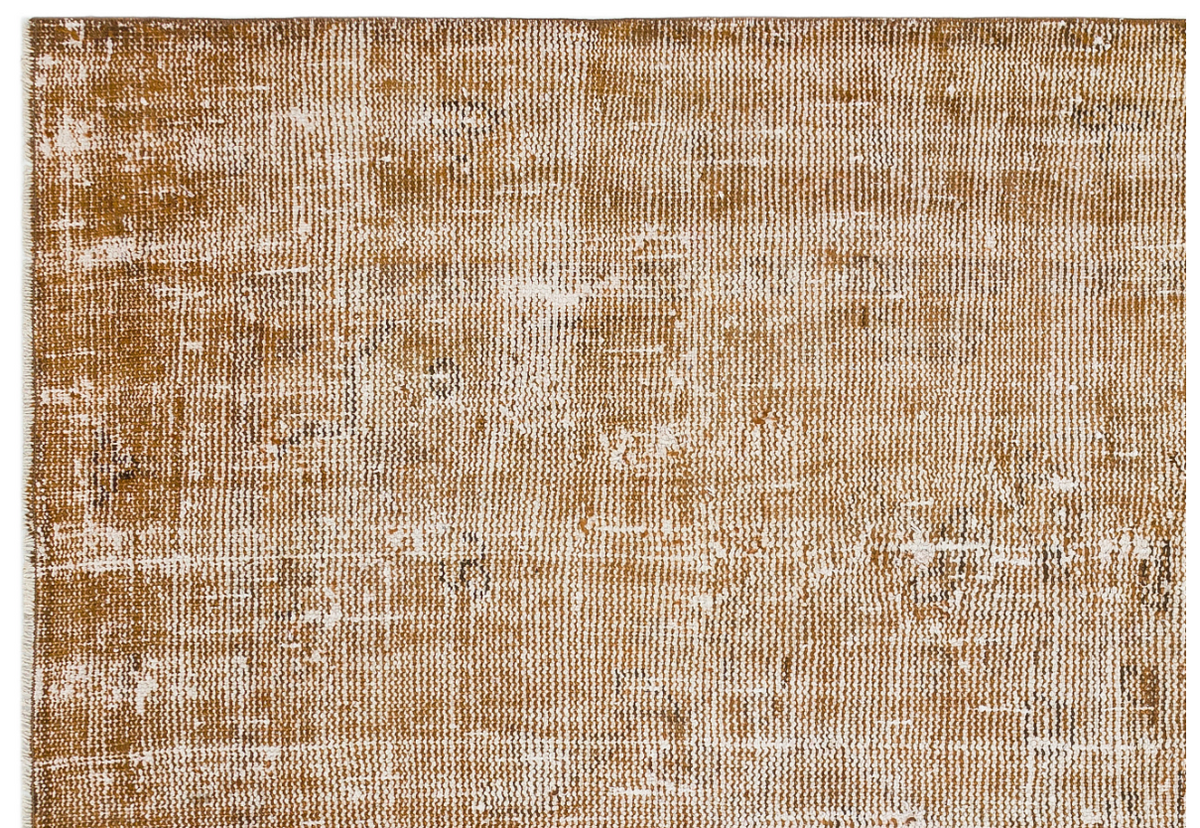 Brown Over Dyed Vintage Rug 5&#39;6&#39;&#39; x 7&#39;10&#39;&#39; ft 168 x 238 cm