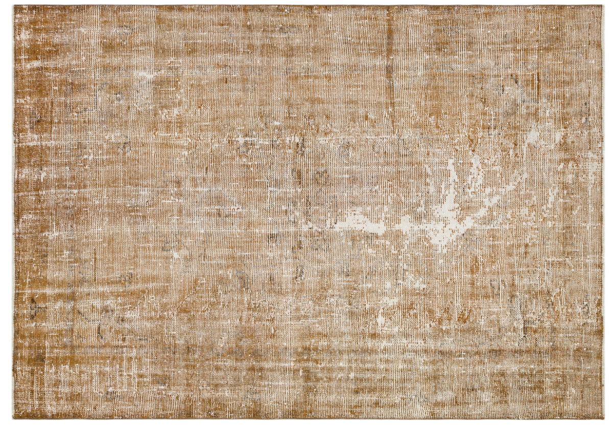 Brown Over Dyed Vintage Rug 5&#39;6&#39;&#39; x 7&#39;10&#39;&#39; ft 168 x 238 cm
