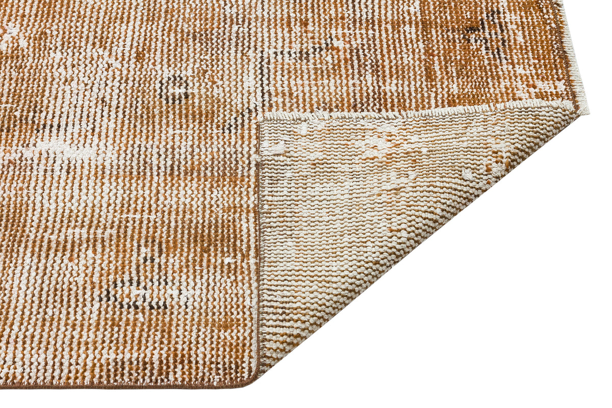 Brown Over Dyed Vintage Rug 5&#39;6&#39;&#39; x 7&#39;10&#39;&#39; ft 168 x 238 cm