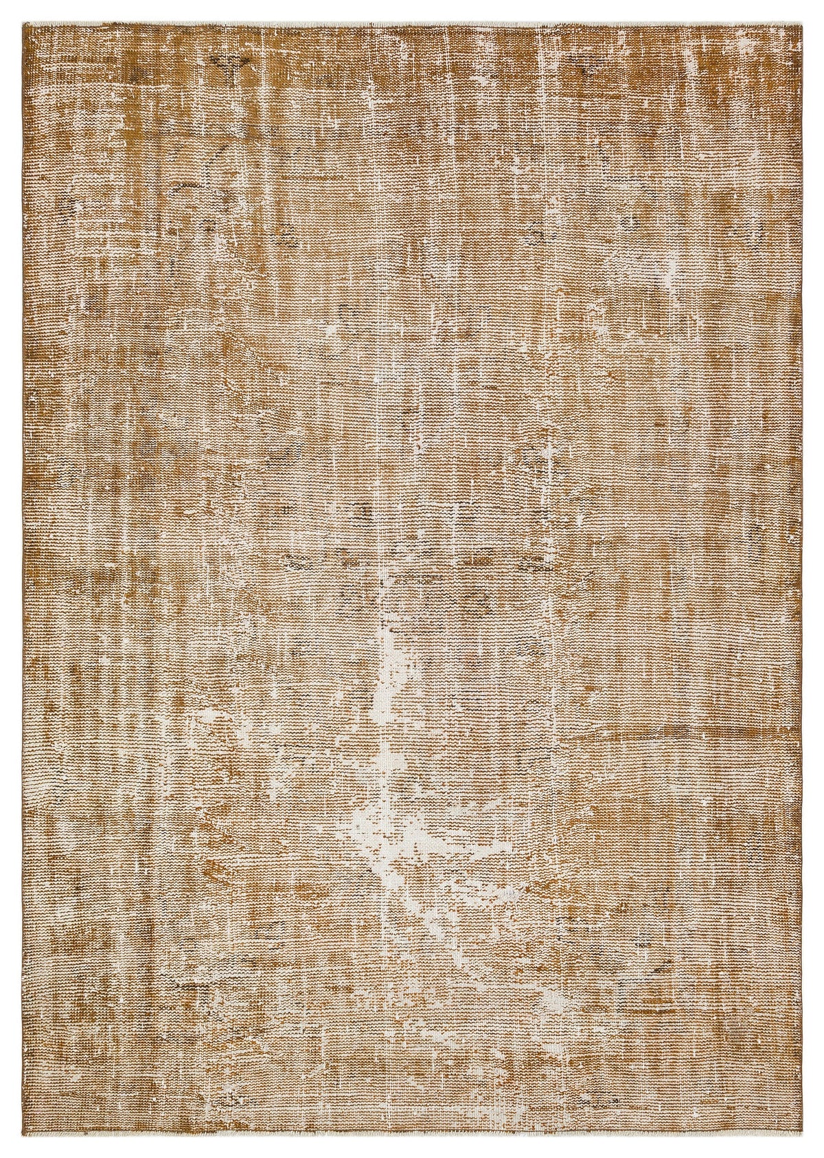 Brown Over Dyed Vintage Rug 5&#39;6&#39;&#39; x 7&#39;10&#39;&#39; ft 168 x 238 cm
