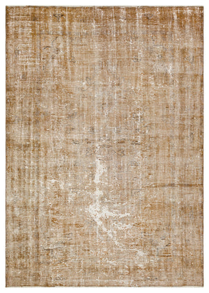 Brown Over Dyed Vintage Rug 5'6'' x 7'10'' ft 168 x 238 cm