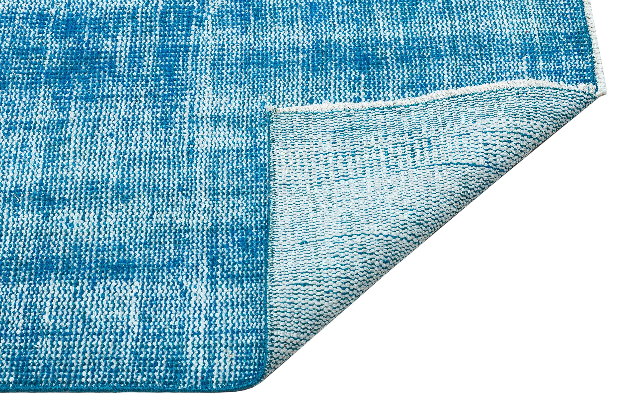 Turquoise Over Dyed Vintage Rug 5'3'' x 8'5'' ft 161 x 256 cm