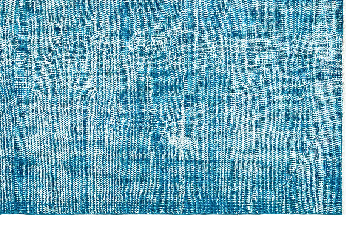 Turquoise Over Dyed Vintage Rug 5&#39;3&#39;&#39; x 8&#39;5&#39;&#39; ft 161 x 256 cm