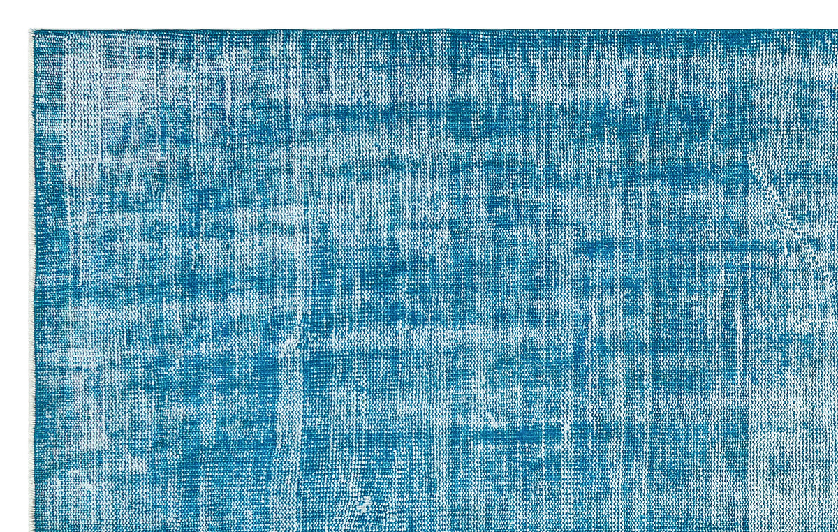 Turquoise Over Dyed Vintage Rug 5&#39;3&#39;&#39; x 8&#39;5&#39;&#39; ft 161 x 256 cm