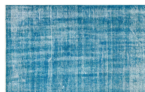 Turquoise Over Dyed Vintage Rug 5'3'' x 8'5'' ft 161 x 256 cm