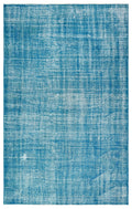 Turquoise Over Dyed Vintage Rug 5'3'' x 8'5'' ft 161 x 256 cm