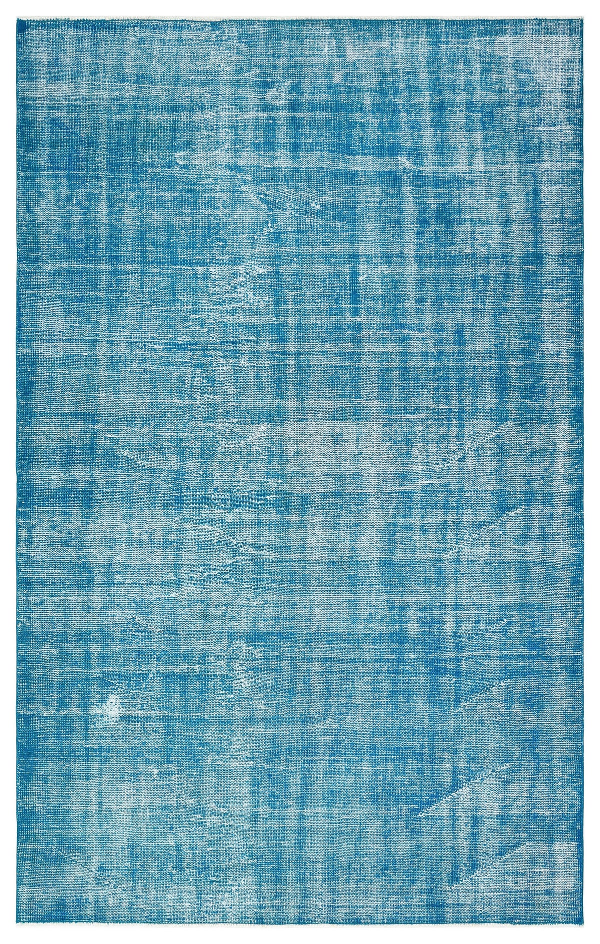 Turquoise Over Dyed Vintage Rug 5&#39;3&#39;&#39; x 8&#39;5&#39;&#39; ft 161 x 256 cm