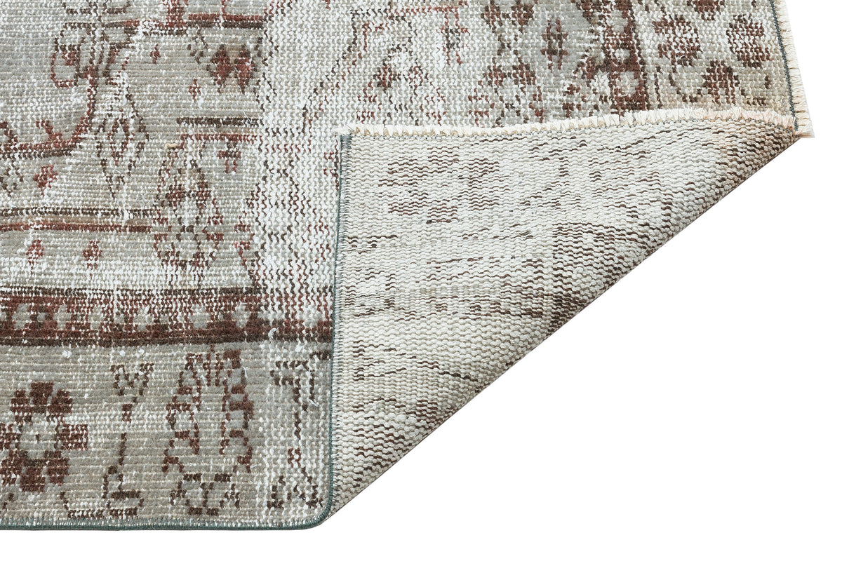 Traditional Design Gray Over Dyed Vintage Rug 5&#39;7&#39;&#39; x 8&#39;10&#39;&#39; ft 171 x 270 cm