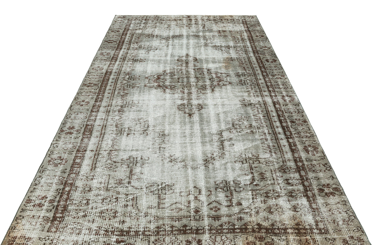 Traditional Design Gray Over Dyed Vintage Rug 5&#39;7&#39;&#39; x 8&#39;10&#39;&#39; ft 171 x 270 cm
