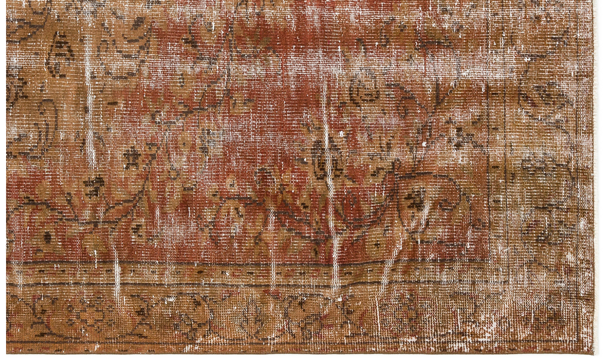 Traditional Design Brown Over Dyed Vintage Rug 4&#39;12&#39;&#39; x 8&#39;2&#39;&#39; ft 152 x 250 cm