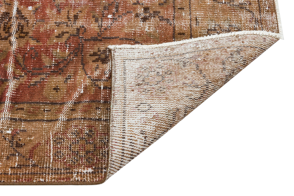 Traditional Design Brown Over Dyed Vintage Rug 4&#39;12&#39;&#39; x 8&#39;2&#39;&#39; ft 152 x 250 cm