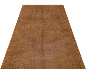 Traditional Design Brown Over Dyed Vintage Rug 4'5'' x 7'5'' ft 135 x 225 cm