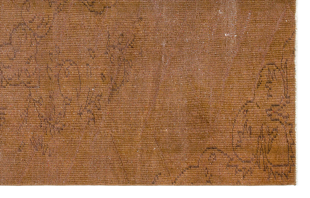 Traditional Design Brown Over Dyed Vintage Rug 4'5'' x 7'5'' ft 135 x 225 cm