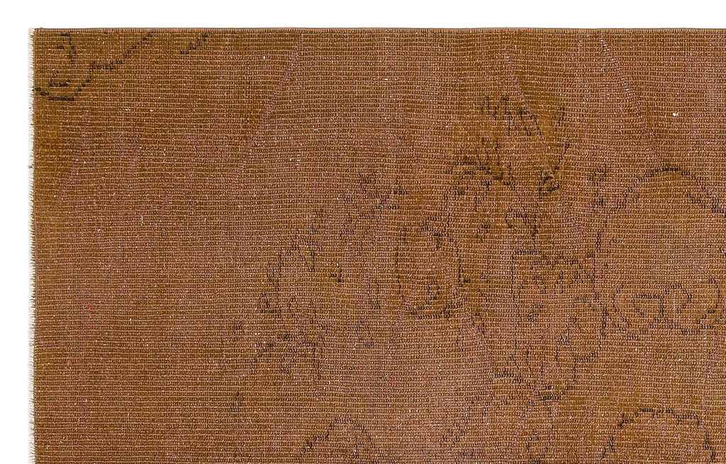 Traditional Design Brown Over Dyed Vintage Rug 4'5'' x 7'5'' ft 135 x 225 cm