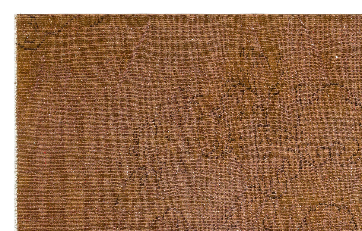 Traditional Design Brown Over Dyed Vintage Rug 4&#39;5&#39;&#39; x 7&#39;5&#39;&#39; ft 135 x 225 cm