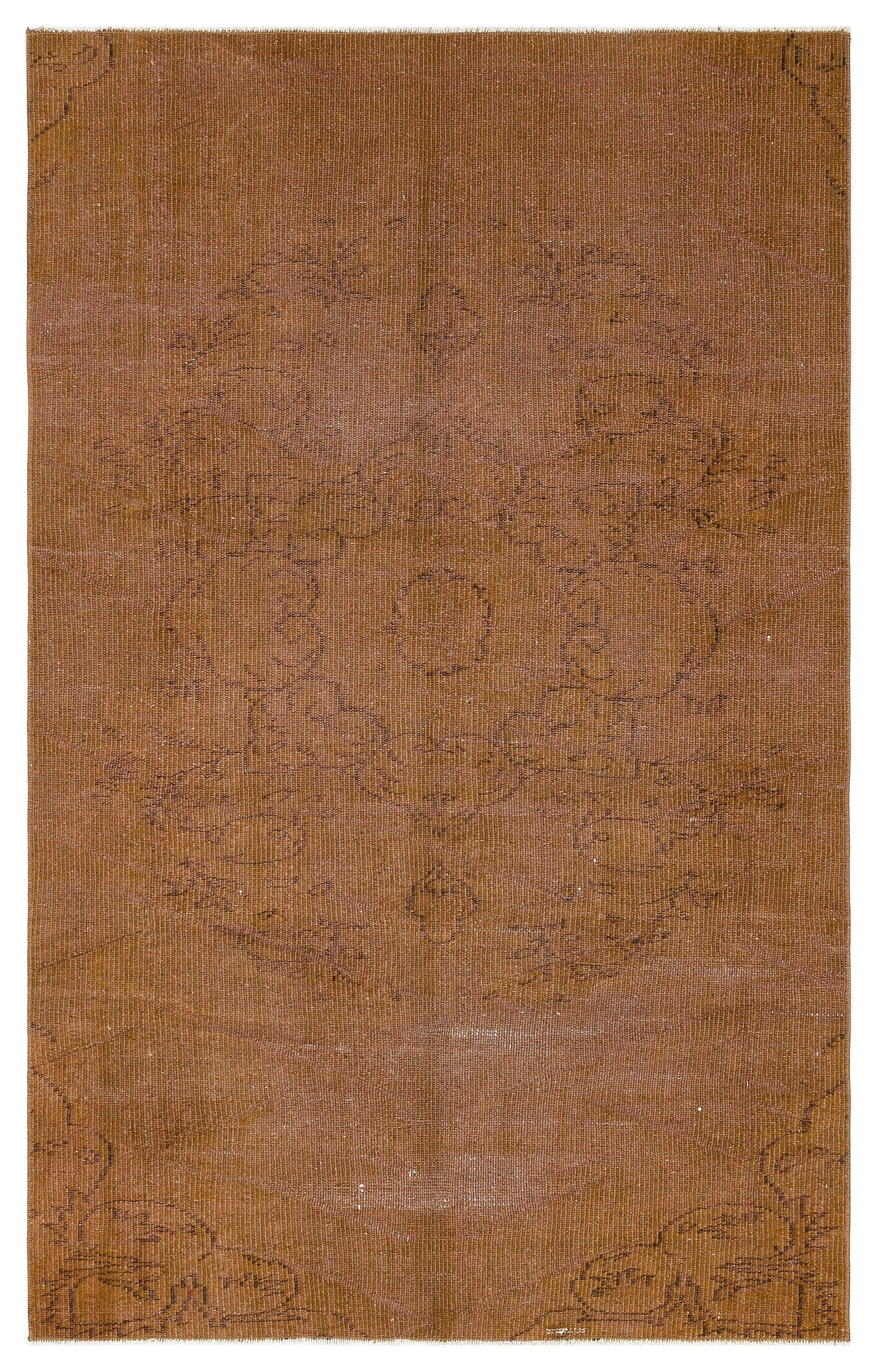 Traditional Design Brown Over Dyed Vintage Rug 4&#39;5&#39;&#39; x 7&#39;5&#39;&#39; ft 135 x 225 cm