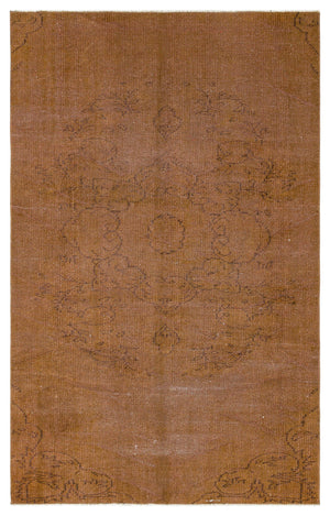Traditional Design Brown Over Dyed Vintage Rug 4'5'' x 7'5'' ft 135 x 225 cm
