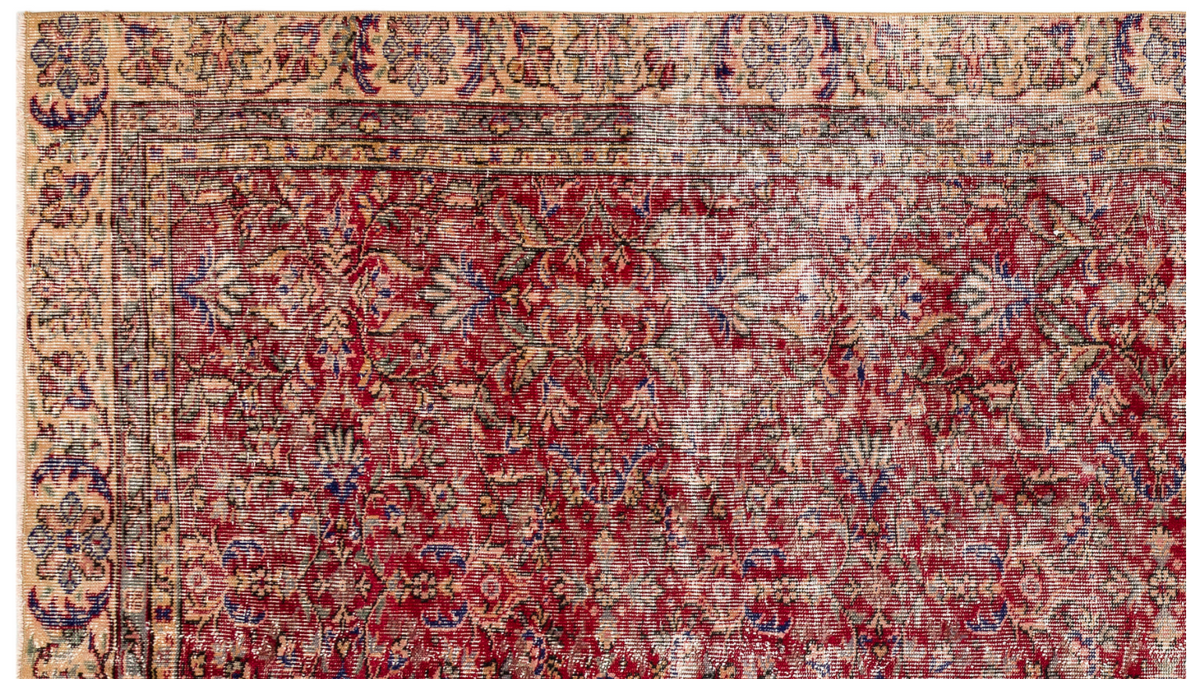 Retro Design Naturel Over Dyed Vintage Rug 5&#39;10&#39;&#39; x 9&#39;12&#39;&#39; ft 177 x 304 cm