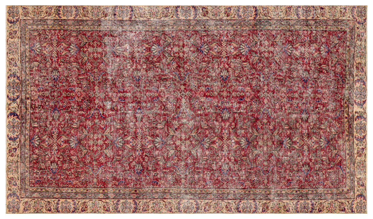 Retro Design Naturel Over Dyed Vintage Rug 5&#39;10&#39;&#39; x 9&#39;12&#39;&#39; ft 177 x 304 cm