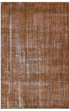 Brown Over Dyed Vintage Rug 6'7'' x 10'1'' ft 201 x 308 cm