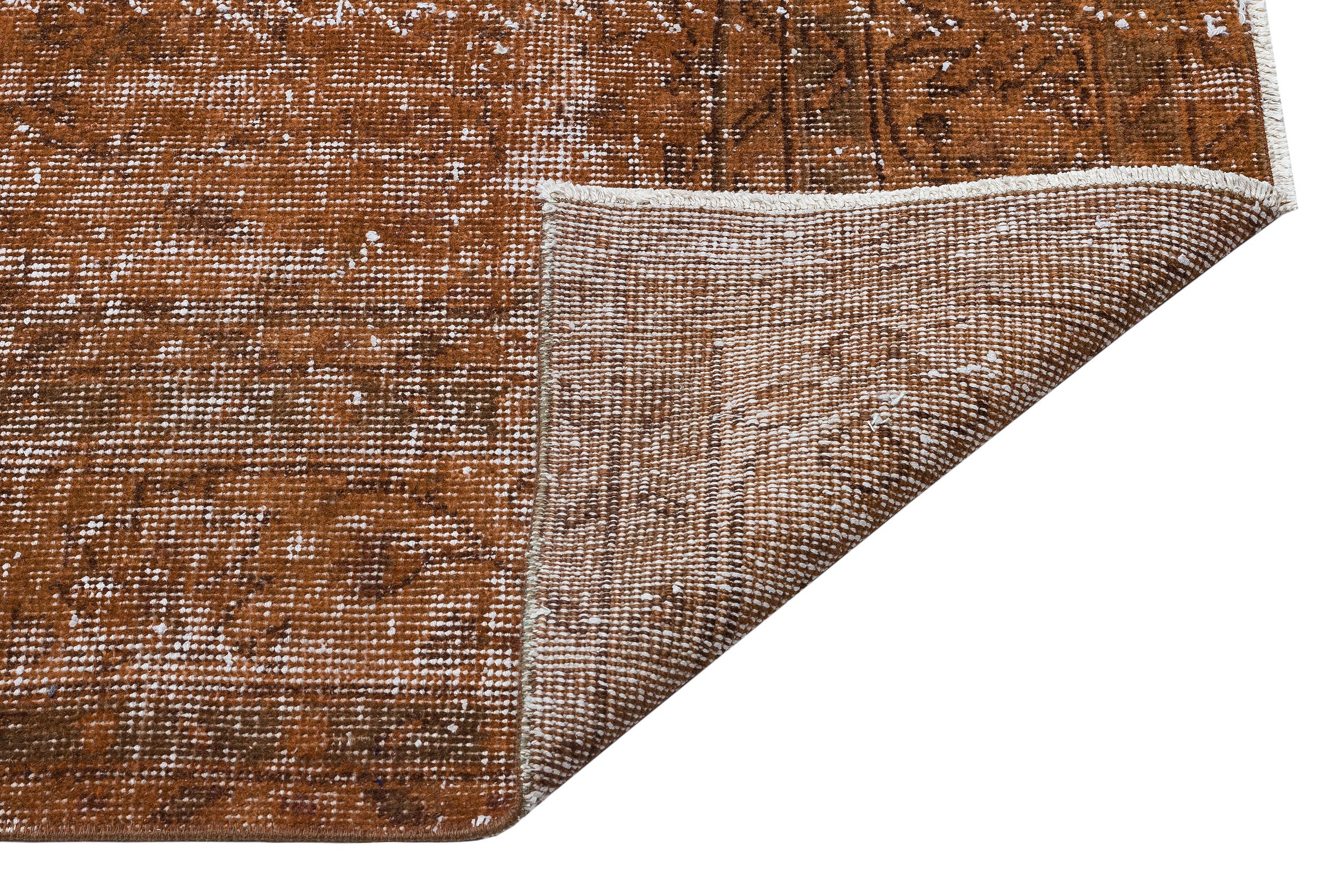 Brown Over Dyed Vintage Rug 6'7'' x 10'1'' ft 201 x 308 cm