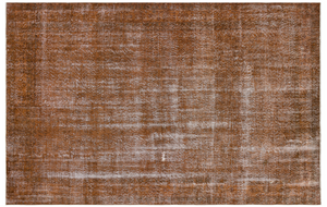 Brown Over Dyed Vintage Rug 6'7'' x 10'1'' ft 201 x 308 cm