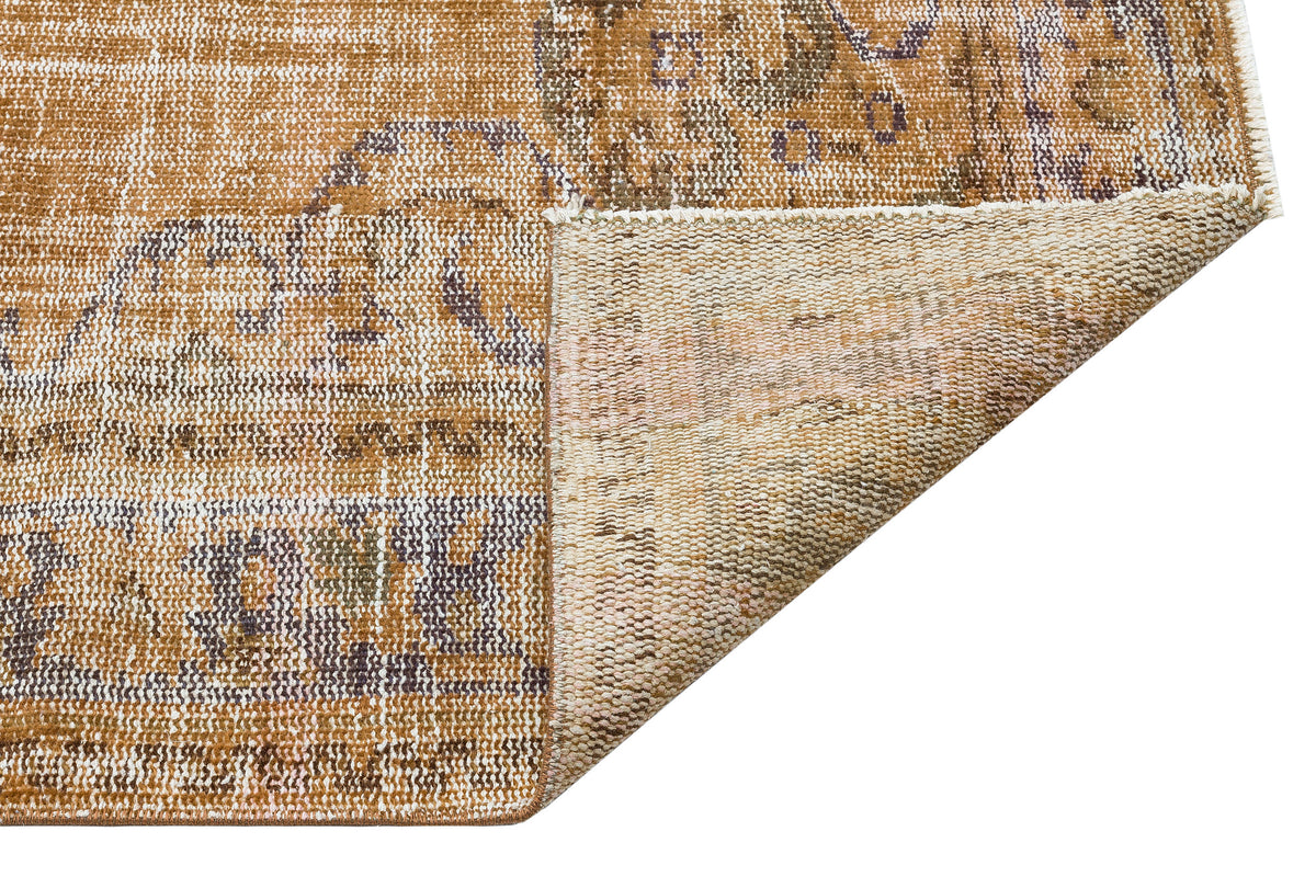 Traditional Design Brown Over Dyed Vintage Rug 5&#39;1&#39;&#39; x 7&#39;8&#39;&#39; ft 154 x 233 cm