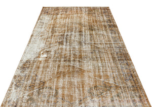 Traditional Design Brown Over Dyed Vintage Rug 5'1'' x 7'8'' ft 154 x 233 cm
