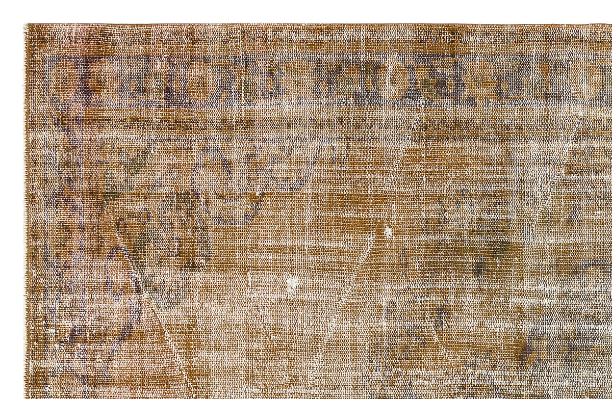 Traditional Design Brown Over Dyed Vintage Rug 5&#39;1&#39;&#39; x 7&#39;8&#39;&#39; ft 154 x 233 cm