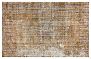 Traditional Design Brown Over Dyed Vintage Rug 5'1'' x 7'8'' ft 154 x 233 cm
