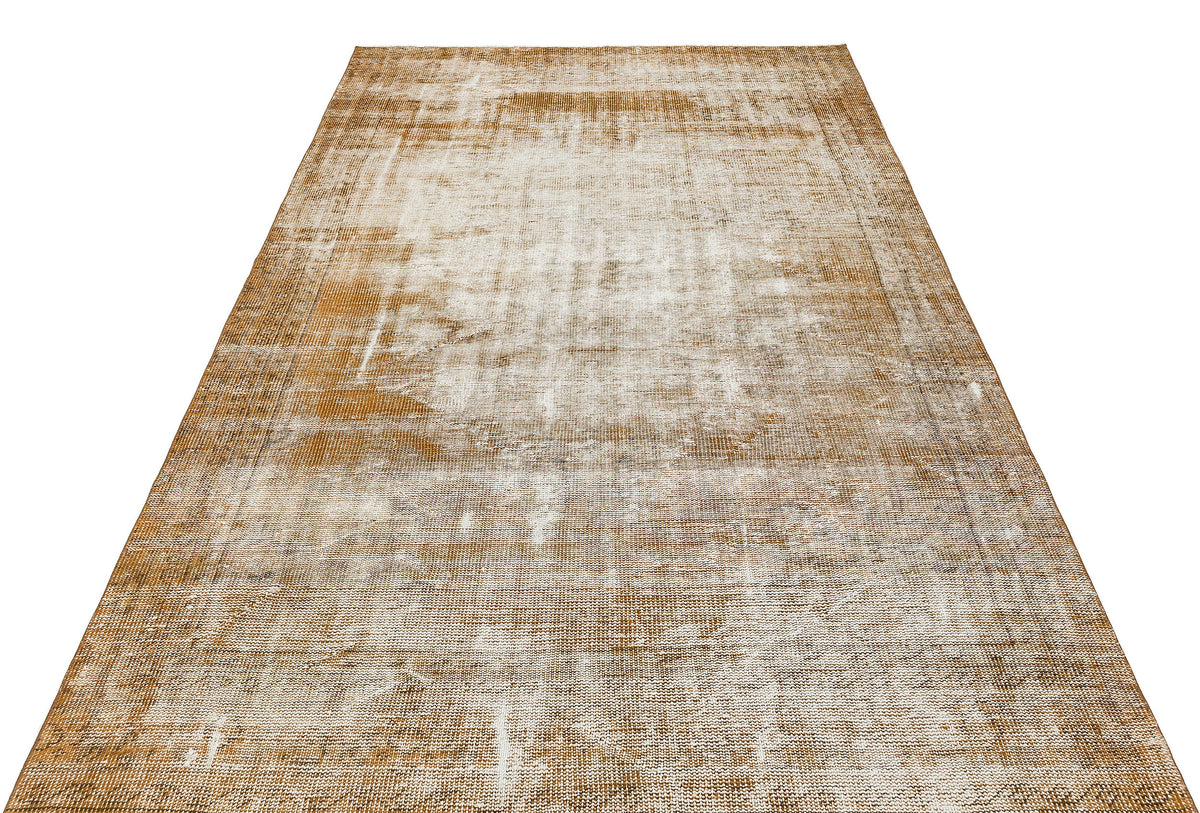 Brown Over Dyed Vintage Rug 5&#39;7&#39;&#39; x 8&#39;10&#39;&#39; ft 169 x 270 cm