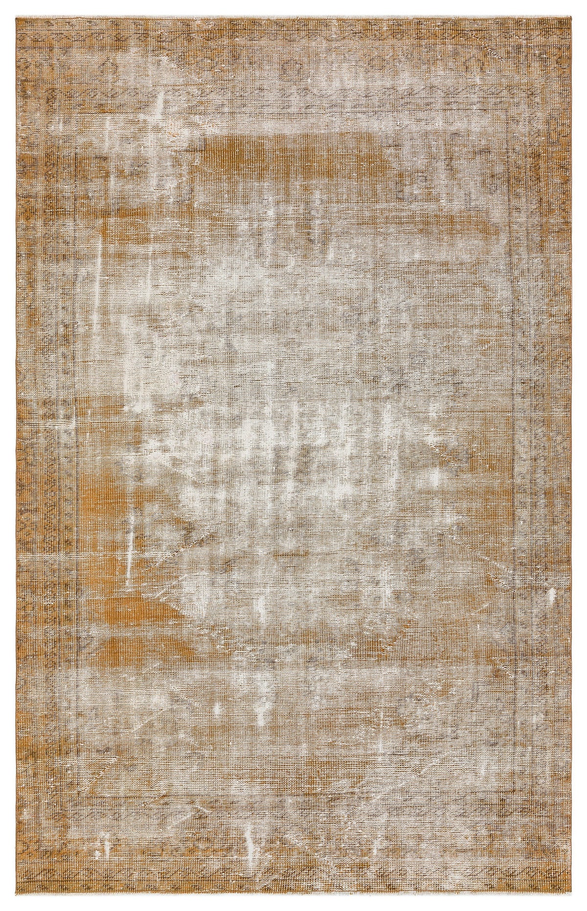 Brown Over Dyed Vintage Rug 5&#39;7&#39;&#39; x 8&#39;10&#39;&#39; ft 169 x 270 cm