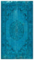 Traditional Design Turquoise Over Dyed Vintage Rug 5'0'' x 8'11'' ft 153 x 272 cm