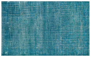 Turquoise Over Dyed Vintage Rug 6'8'' x 10'6'' ft 203 x 319 cm