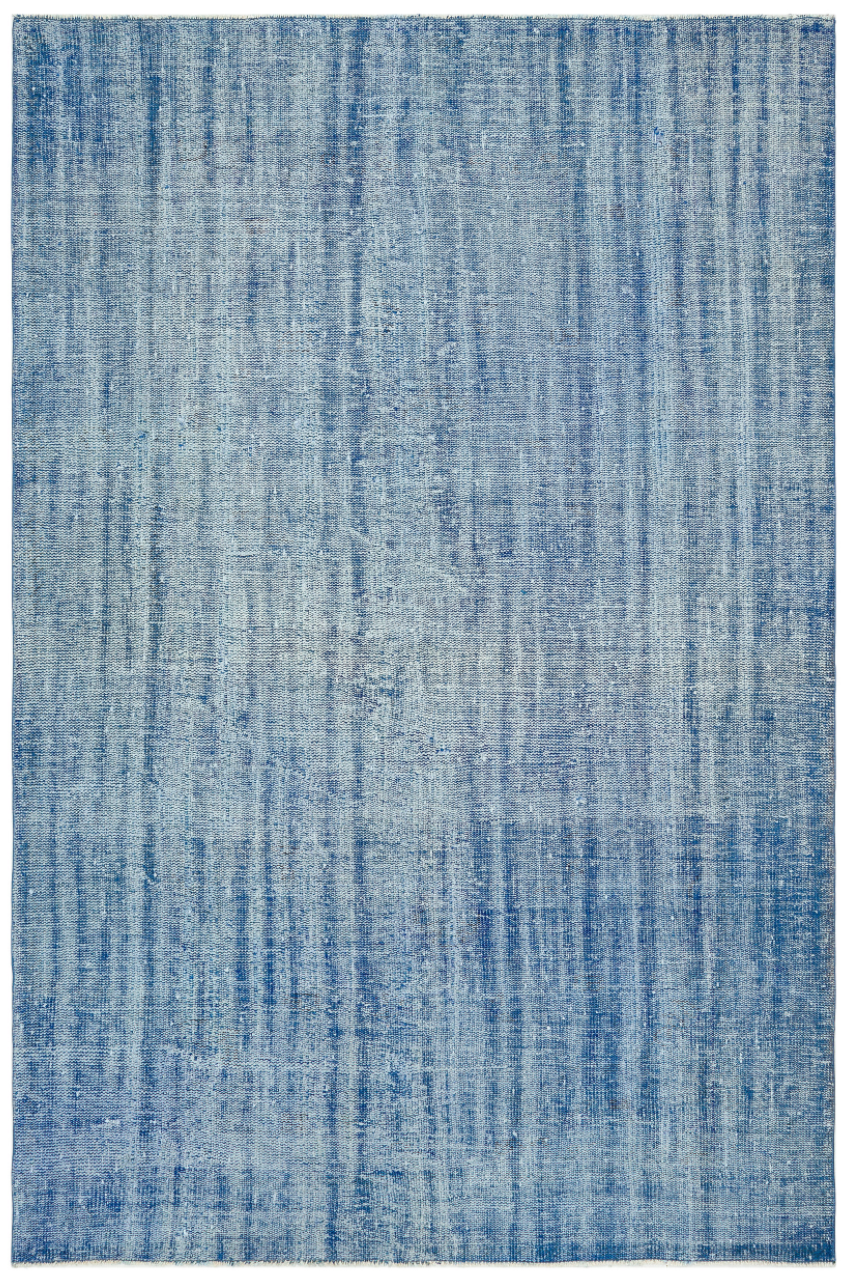 Blue Over Dyed Vintage Rug 5&#39;10&#39;&#39; x 8&#39;11&#39;&#39; ft 178 x 272 cm