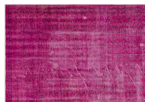 Fuchsia Over Dyed Vintage Rug 6'7'' x 9'5'' ft 201 x 287 cm