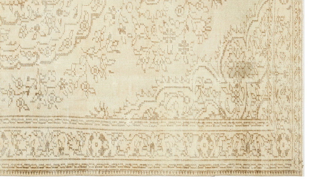 Traditional Design Beige Over Dyed Vintage Rug 5'7'' x 9'8'' ft 170 x 294 cm