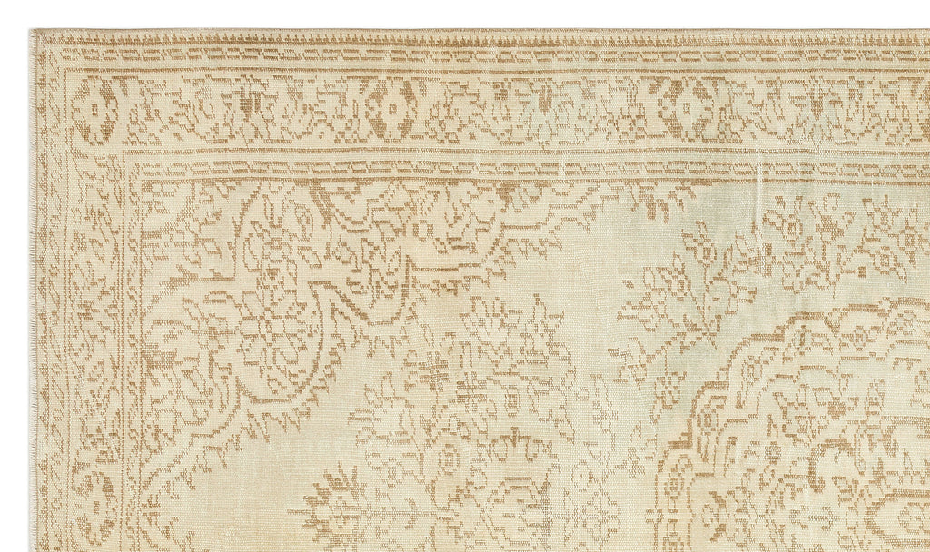 Traditional Design Beige Over Dyed Vintage Rug 5'7'' x 9'8'' ft 170 x 294 cm