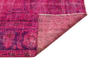 Traditional Design Fuchsia Over Dyed Vintage Rug 6'3'' x 9'2'' ft 190 x 279 cm