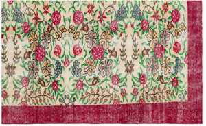 Retro Design Floral Over Dyed Vintage Rug 5'9'' x 9'2'' ft 174 x 279 cm