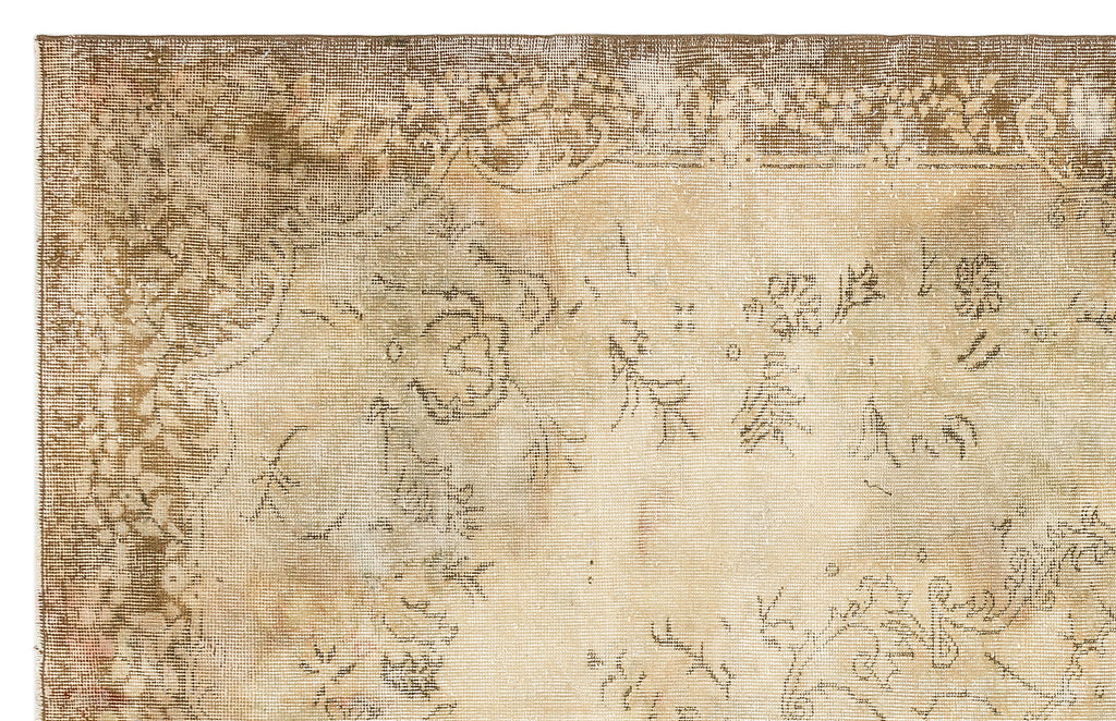 Traditional Design Beige Over Dyed Vintage Rug 6'0'' x 9'5'' ft 183 x 288 cm