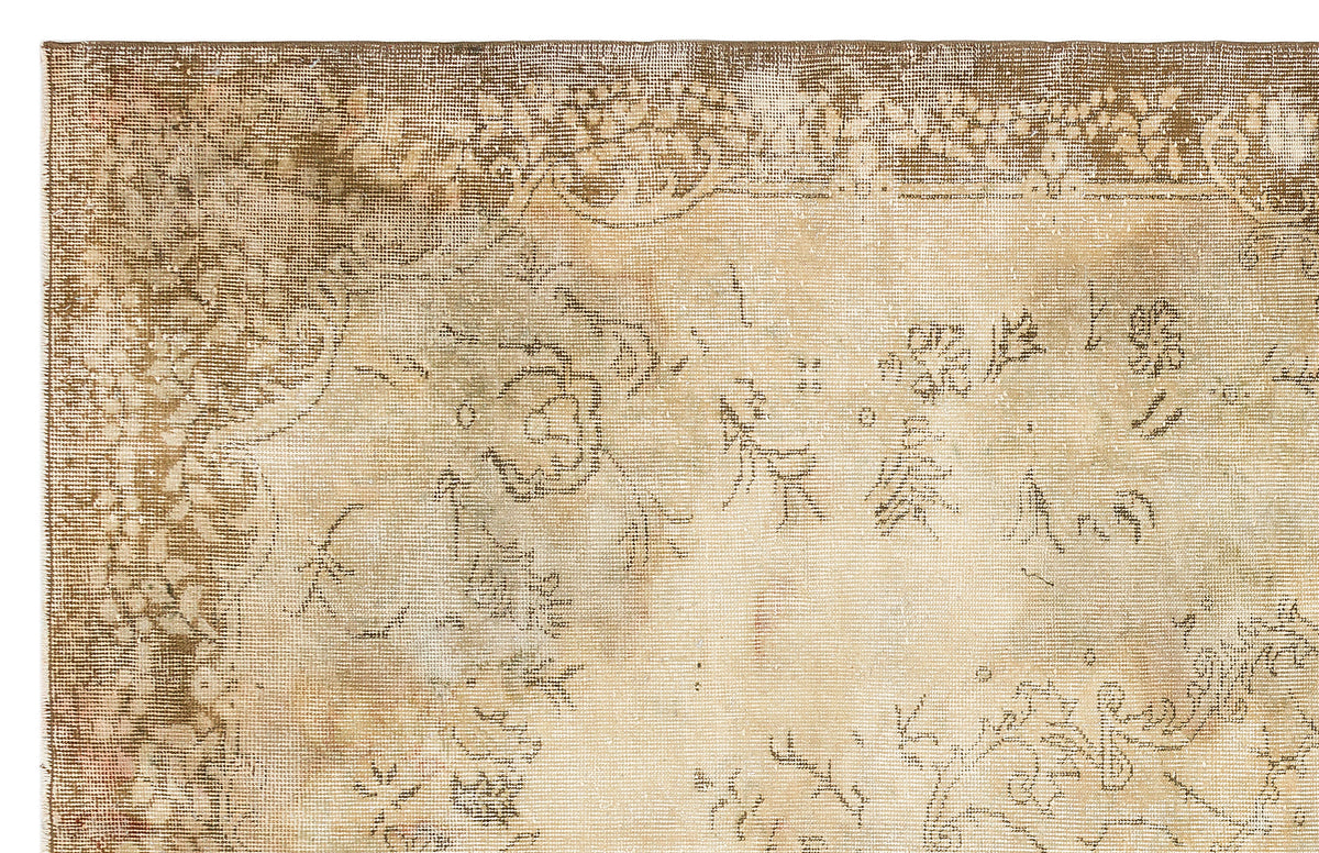 Traditional Design Beige Over Dyed Vintage Rug 6&#39;0&#39;&#39; x 9&#39;5&#39;&#39; ft 183 x 288 cm