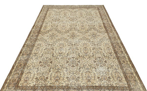 Retro Design Beige Over Dyed Vintage Rug 6'1'' x 9'9'' ft 185 x 296 cm