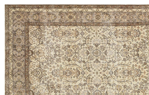 Retro Design Beige Over Dyed Vintage Rug 6'1'' x 9'9'' ft 185 x 296 cm