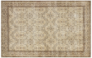 Retro Design Beige Over Dyed Vintage Rug 6'1'' x 9'9'' ft 185 x 296 cm