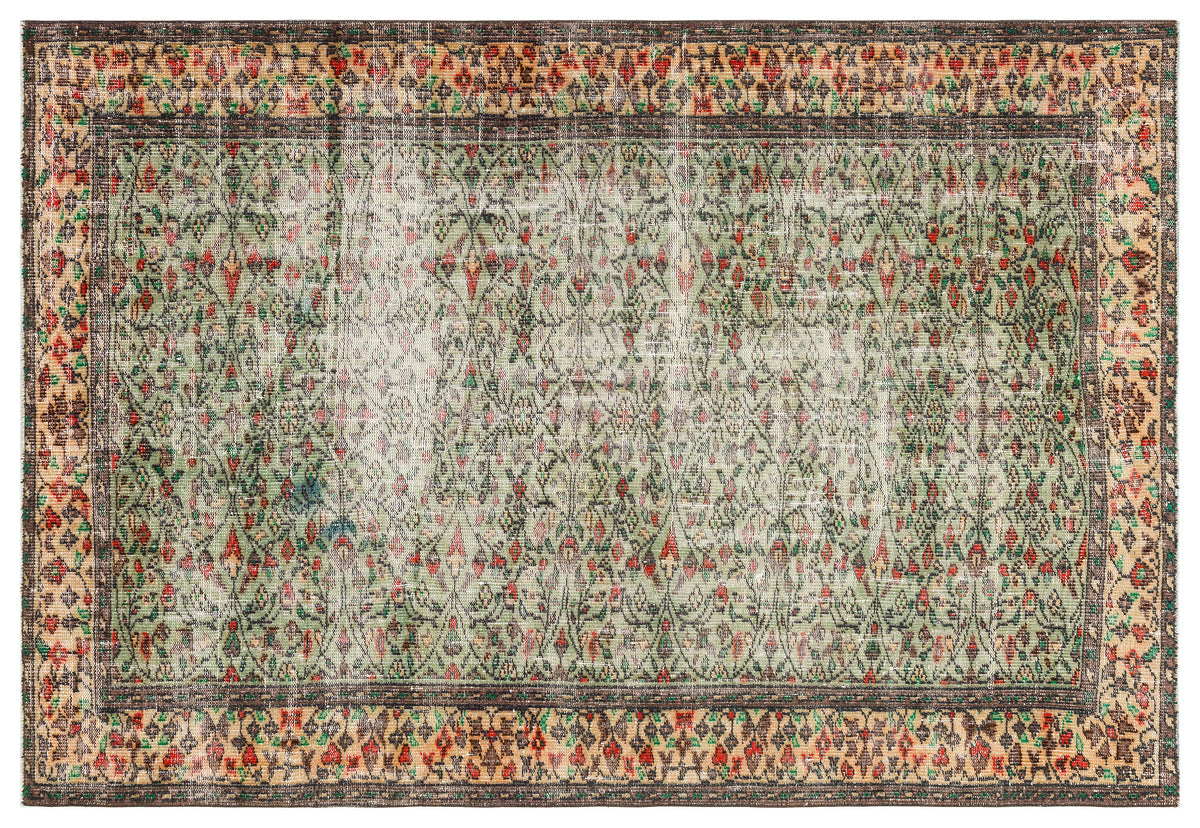 Retro Design Naturel Over Dyed Vintage Rug 5&#39;12&#39;&#39; x 8&#39;8&#39;&#39; ft 182 x 263 cm