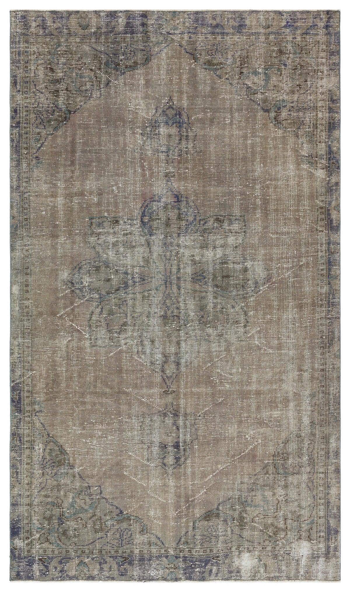 Traditional Design Gray Over Dyed Vintage Rug 5&#39;6&#39;&#39; x 9&#39;1&#39;&#39; ft 167 x 278 cm